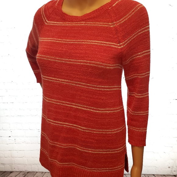 Madewell orange cabinstripe crewneck sweater - Picture 4 of 8